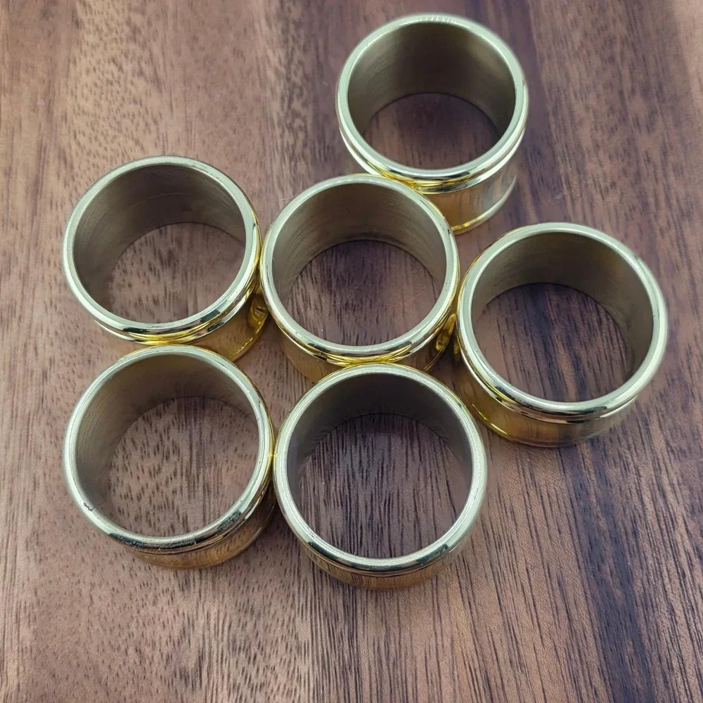 VTG Set 6  brass gold tone Napkin Rings Table Decor place setting Dinner Party